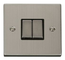 VPSS412BK  Deco Victorian 2 Gang 2 Way 10AX Switch